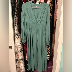 Old Navy Teal Green Long Sleeve Dress